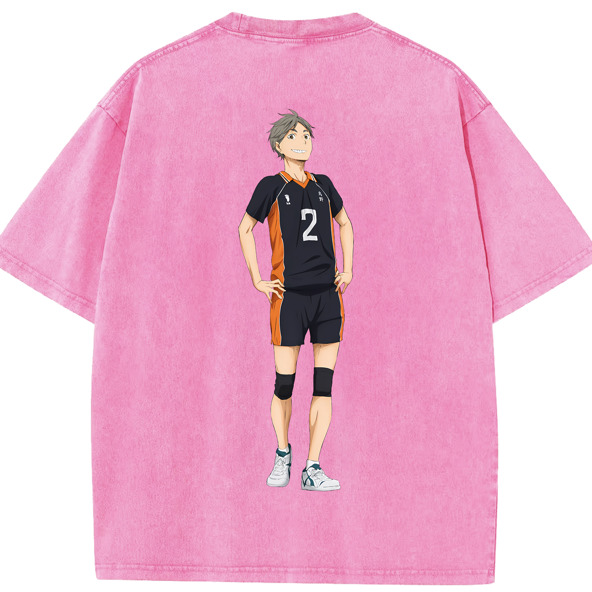 （画像用） ハイキュー!! Haikyu!! 綿100% ヴィンテージ風 半袖Tシャツ（背面プリント）